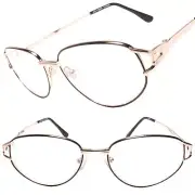 Genuine Vintage Gold Frame Womens Oval Reader 2.00 Reading Glasses