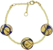 [Glass Of Venice] Murano Glass Royal Bracelet - Blue Waves Gold