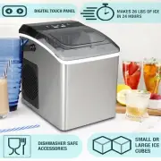 Koolatron Steel Portable Ice Maker Machine 1.8L Electric Ice Cube Maker Machine