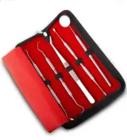 5 Pcs/Set Dental Tooth Scraper Mirror Scaler Set Tartar Calculus Plaque Remover