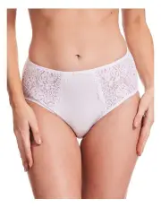 [Kayser] Lace Stretch Cotton Full Brief in White
