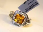 $750 DAVID YURMAN ALBION CITRINE DIAMOND RING sz-6