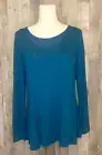 LANE BRYANT Swing Collection Flowy Long Sleeve Teal Knit Top Women's 10/12 NEW