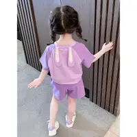 在飛比找ETMall東森購物網優惠-女童夏裝短袖套裝2023新款童裝韓系兒童網紅衣服女寶寶夏款兩