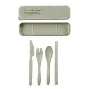 4pc The Good Brand Knife/Spoon/Fork/Chopsticks Cutlery Set - Sage