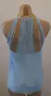 HAUTE HIPPIE Mirage Crisscross Strappy Tank Top in Light Blue (Sky) - NWT $255