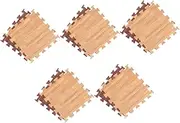 ifundom 10Pcs Wood Grain Eva Interlocking Floor Mats Thick Puzzle Tiles for Gym Bedroom and Playroom Non Slip Easy to Clean Fall Design Natural Look and Comfortable