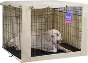 HiCaptain Polyester Dog Crate Cover, Durable Windproof Pet Kennel Cover Provided for Wire Crate Indoor Outdoor Protection (36 Inch, Tan)
