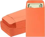 uxcell Money Envelope, 100 Pack 3.5" x 2.2" Cash Envelopes Money Holder Bags Budgeting Saving Challenge Letter for Gift Coins Checks Tickets Jewelry Passport Card, Orange