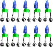 10pcs LED Night Fishing Rod Bite Bait Alarm Light with Twin Bells Ring Fishing Bite Alarm Indicator