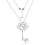 Disney Couture Kingdom - Snow White and the Seven Dwarfs - Princess Snow White Key Necklace White Gold