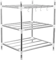 Kitchen rack Stainless Steel Rack Multi-layer Floor-standing Storage Rack Suitable for Kitchen Bathroom and Toilet Organization Kitchen storage