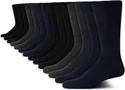 [Van Heusen] Men's Dress Socks - Lightweight Mid-Calf Crew Dress Socks (14 Packs), Size 6-12.5, Black Iris