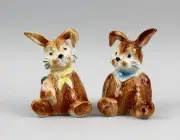 9942410 Porcelain Figurine Little Bunny Mickey u.Rabbit Muckel Wagner & Apel