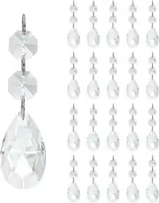38Mm Teardrop Chandelier Crystals Suncatcher, Clear Crystal Chandelier Prisms Pe