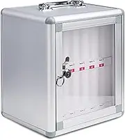 Phone Storage Cabinet Wall-Mounted Aluminum Alloy Wall-Mounted Lockable Staff Mobile Phone Storage Box Transparent Lockable for Classroom Office Factory,12Slots