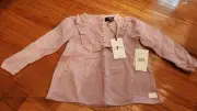 7 For All Mankind Toddler Girls 18 Month Long Sleeve Top Mauve With Eyelets NWT