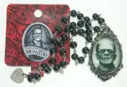 Universal Monsters Boris Karloff as Frankenstein's Monster Rosary Style Pendant