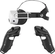 Silicone Head Strap and Controller Grip Case Bundle Compatiable for Meta Quest 3s Accessories Duo Active Strap Replacement with Magnetic Grip