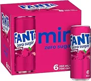 Fanta Raspberry Zero Sugar Soft Drink Mini Can Multipack 6 x 250 ml