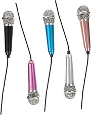 Kisangel 5Pcs Portable Mini Microphone Home Smartphone Recording Mic for Podcasting Singing Vlogging Colors for Outdoor Use and