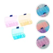 3Pcs 10-grid Classified Jewelry Box Office Table Organizer Nail Jewelry Box