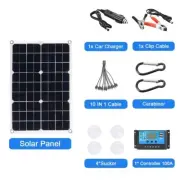 300W Solar Panel Kit 100A Controller 12V Battery Charger USB IP65 Waterproof