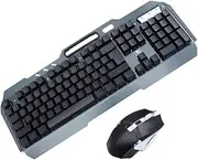 COHEALI 1Set Gaming Keyboard and Mouse Wireless Backlit Keyboard and Mouse for Computer Ergonomic Design Water Resistant Multimedia Keys for Gamers Black