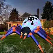 8.3FT Halloween Inflatables Spider, Halloween Outdoor Inflatable Decoration Blow Up Spider Yard Decoration with Build in LED Light for Halloween Holiday Party Patio Lawn Yard Garden