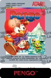 Replacement Game Cartridge Label - Pengo for Atari 2600