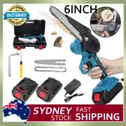 6" Chainsaw Cordless Battery Rechargeable Wood Cutter Saw Chain Saws Electric