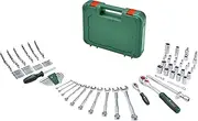Bosch Advanced Hand Tool Set 132-Piece (Tool Kit for Heavy-Duty Fastening Tasks; High-Quality Materials; Ergonomic Design; Wrenches, Hex Keys, Ratchets, Screwdriver; Accessories)