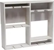 Elegant Designs Bartow Wood Shelf with Glass Holder Wall Mounted Wine Rack