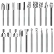 Wood Carving Bits Router Carbide Engraving Bits for Dremel, 20Pc HSS Router B...
