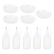 5 Set 30mL Needle Tip Applicator Bottles with Plastic Glue Trays Paper Quilling