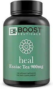 BoostCeuticals Essiac Tea 900mg 180 Essiac Capsules Based on Organic Original 8 Herb Essiac Detox Cleanse - Pure Non-GMO Gluten Free Immune Support