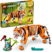 Creator 3-in-1 Animal Set - Tiger, Red Panda & Koi Fish - Posable Models
