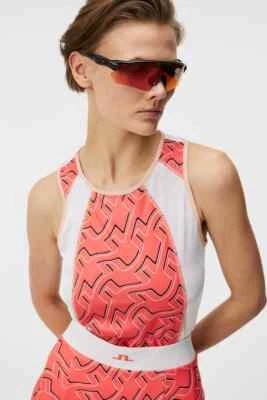 J. Lindeberg MIRIAM Sleeveless Ladies Small Top Coral AWJT10057 G139 NEW NWT