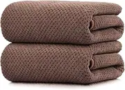 Breteil Bath Towels 2 Ultra Soft Packs Set of Large Absorbent Beach Towels, Fast Drying Microfiber Towel for Bath, Hotel, Home, Pool, Gym