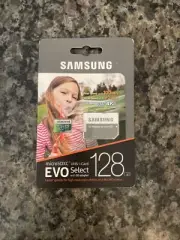 New sealed Original Samsung EVO Select 128GB MicroSD SDXC U3 Memory Card