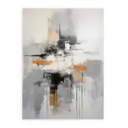 Abstract Grey Brown Painting Canvas Print
