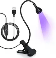 AORAEM Nail Lamp LED Nail Manicure Dryer Curing Light with Black Gooseneck and Clamp for Gel Nails