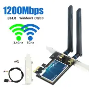 PCI-E Dual Band WiFi Bluetooth Adapter 1200Mbps Wireless Network PCIe WiFi Card