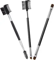 KAILIKETIY Double-ended Brush for Eyebrows Lashes 3pc Beauty Tool Set Portable Makeup Brush