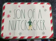 Rae Dunn Son Of A Nutcracker ELF Dish Drying Pads Set Of 2 New