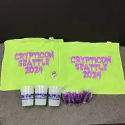 Crypticon Seattle 2024 Merchandise Lot Towel Cup Shot Glass Metal Pin Macabre