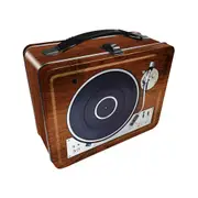 Aquarius 22cm Turntable Tin Fun Box Storage Container w/ Carry Handle Brown