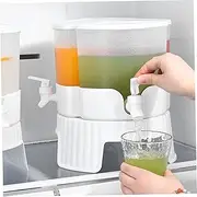Rotatable Beverage Dispenser, 5.2L Safe Plastic Drink Dispenser, 3 Grids Juice Dispenser, Clear Water Dispenser with Tap & Base Stand, Drink Dispensers for Parties, Daily Use, Drink Dispensers
