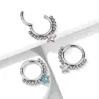 All Surgical Steel Star CZ Precision Hinged Segment Ring Nose Septum Ring 16G