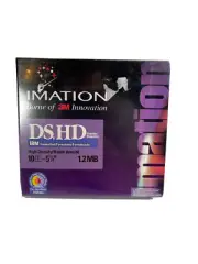 Imation 5 1/4" Diskettes 10 PACK, IBM formatted , 1.2MB (Sealed) DS HD Box Of 10
